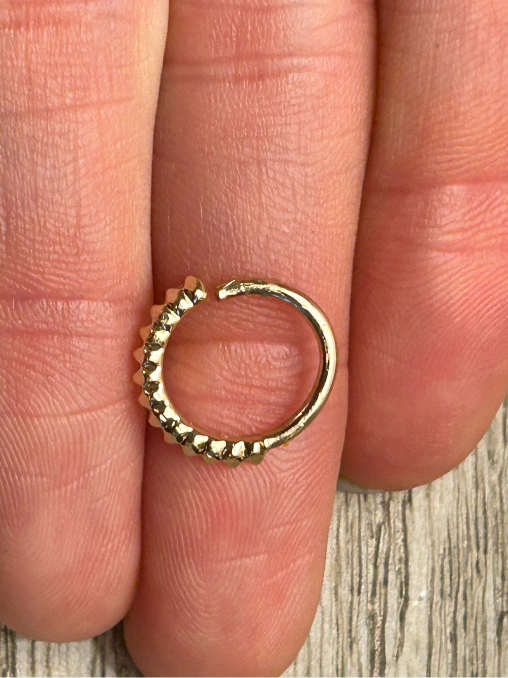 14k Tether Carbonado Seam Ring Hoop